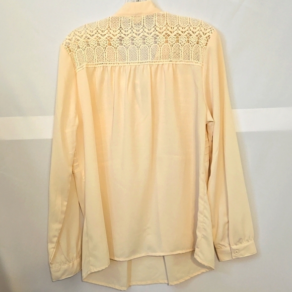 ADIVA, Blouse, Top, Shirt, Lg, Elegant, Cream, Ivory, Lace, Button cuffs, Pleats - Picture 11 of 13